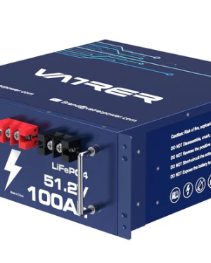 Lithium-Solarbatterie, 51,2 V 100 Ah LiFePO4, integriertes 100 A BMS, max. 5120 W Ladeleistung, Bluetooth-Version